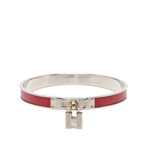Pre-Loved Hermes Leather Kelly H Cadena Lock Bangle Bracelet